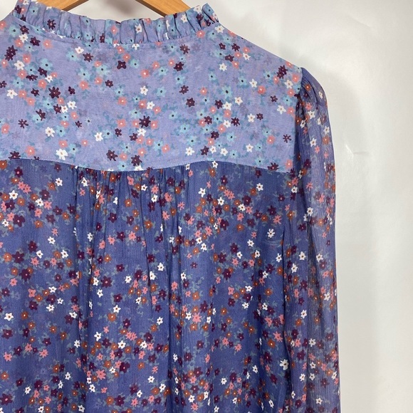 Paige DOROTHY BLOUSE in Crown Blue Floral Boho fits true to size- size XS - Picture 8 of 14